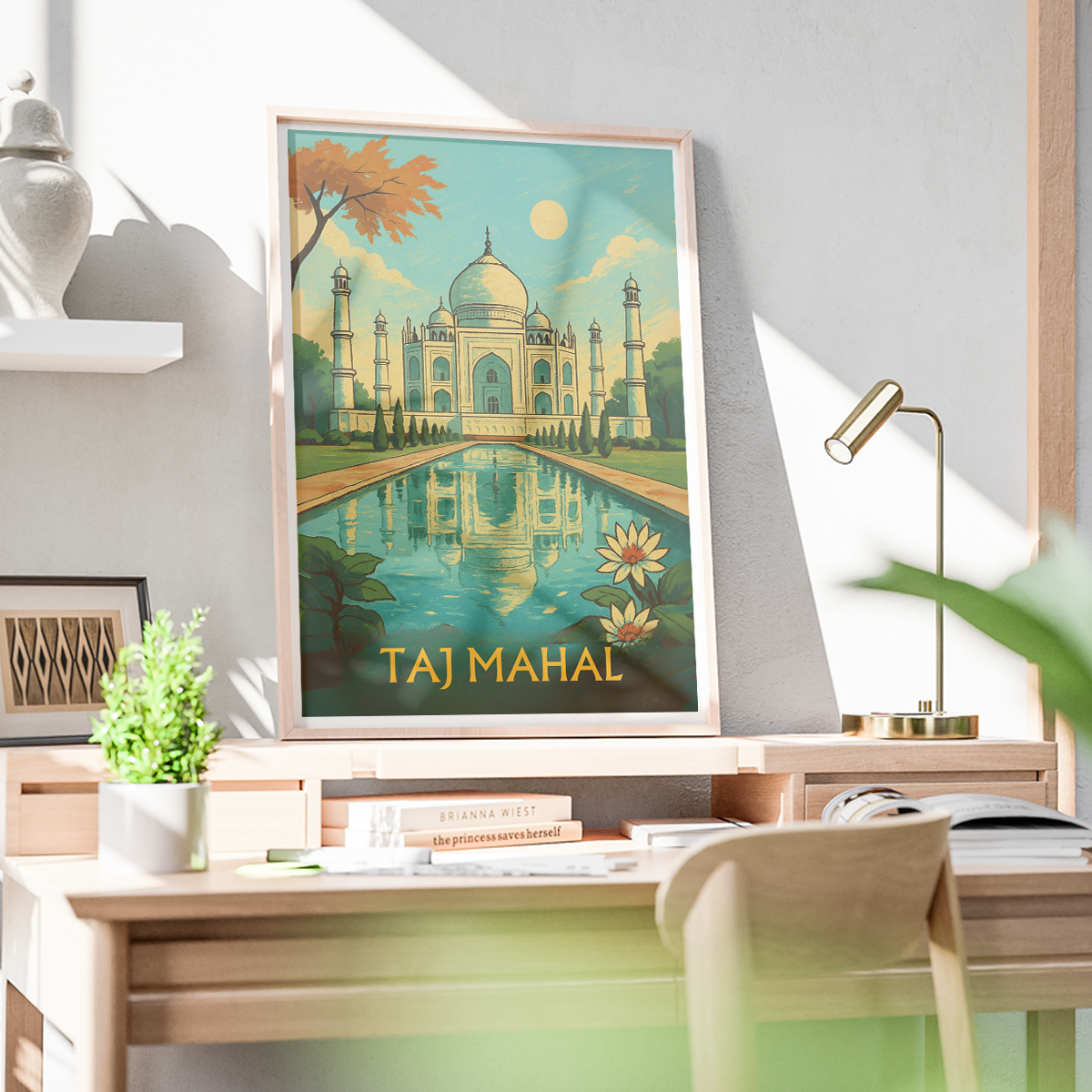 Taj Mahal - Agra - Indian - Travel Wall Art Print Poster - Art Print - Travel Art Poster