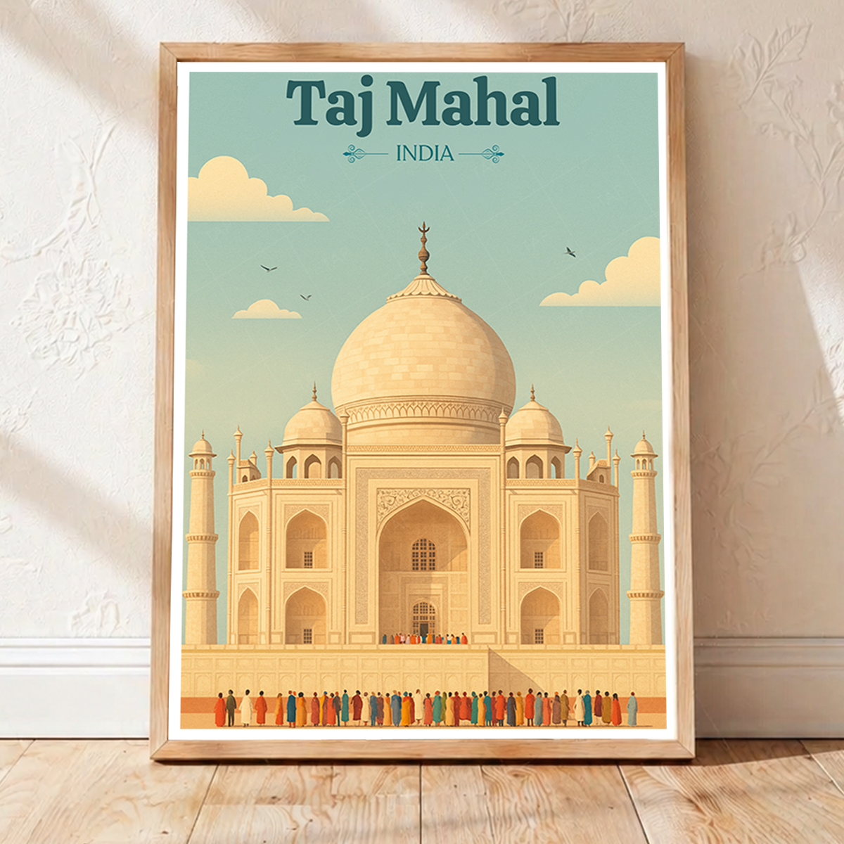 Taj Mahal Teardrop on the Cheek of Time - Agra - Travel Wall Art Print Poster - Art Print - Travel Art Poster