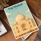 Taj Mahal Teardrop on the Cheek of Time - Agra - Travel Wall Art Print Poster - Art Print - Travel Art Poster