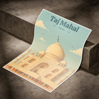 Taj Mahal Teardrop on the Cheek of Time - Agra - Travel Wall Art Print Poster - Art Print - Travel Art Poster