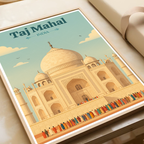 Taj Mahal Teardrop on the Cheek of Time - Agra - Travel Wall Art Print Poster - Art Print - Travel Art Poster