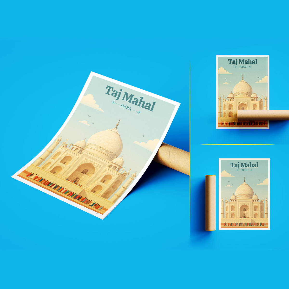 Taj Mahal Teardrop on the Cheek of Time - Agra - Travel Wall Art Print Poster - Art Print - Travel Art Poster
