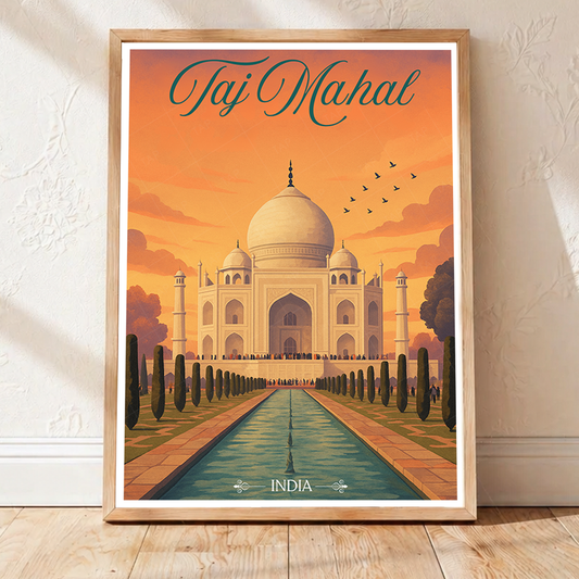 Taj Mahal Love Monument - Agra - Travel Wall Art Print Poster - Art Print - Travel Art Poster