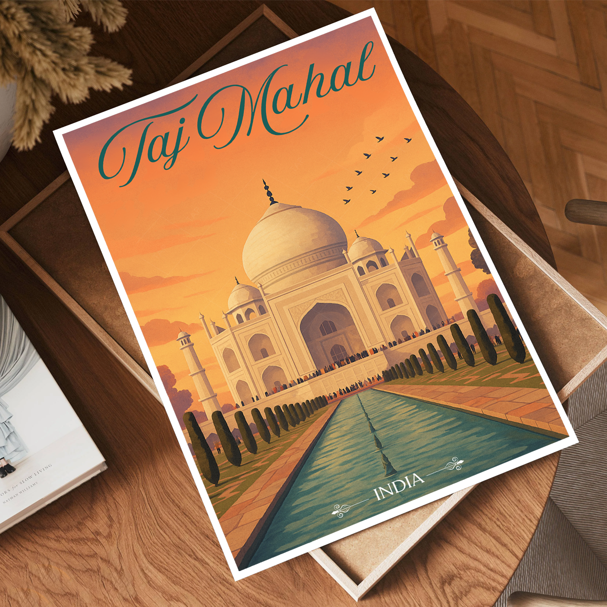 Taj Mahal Love Monument - Agra - Travel Wall Art Print Poster - Art Print - Travel Art Poster