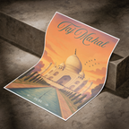 Taj Mahal Love Monument - Agra - Travel Wall Art Print Poster - Art Print - Travel Art Poster