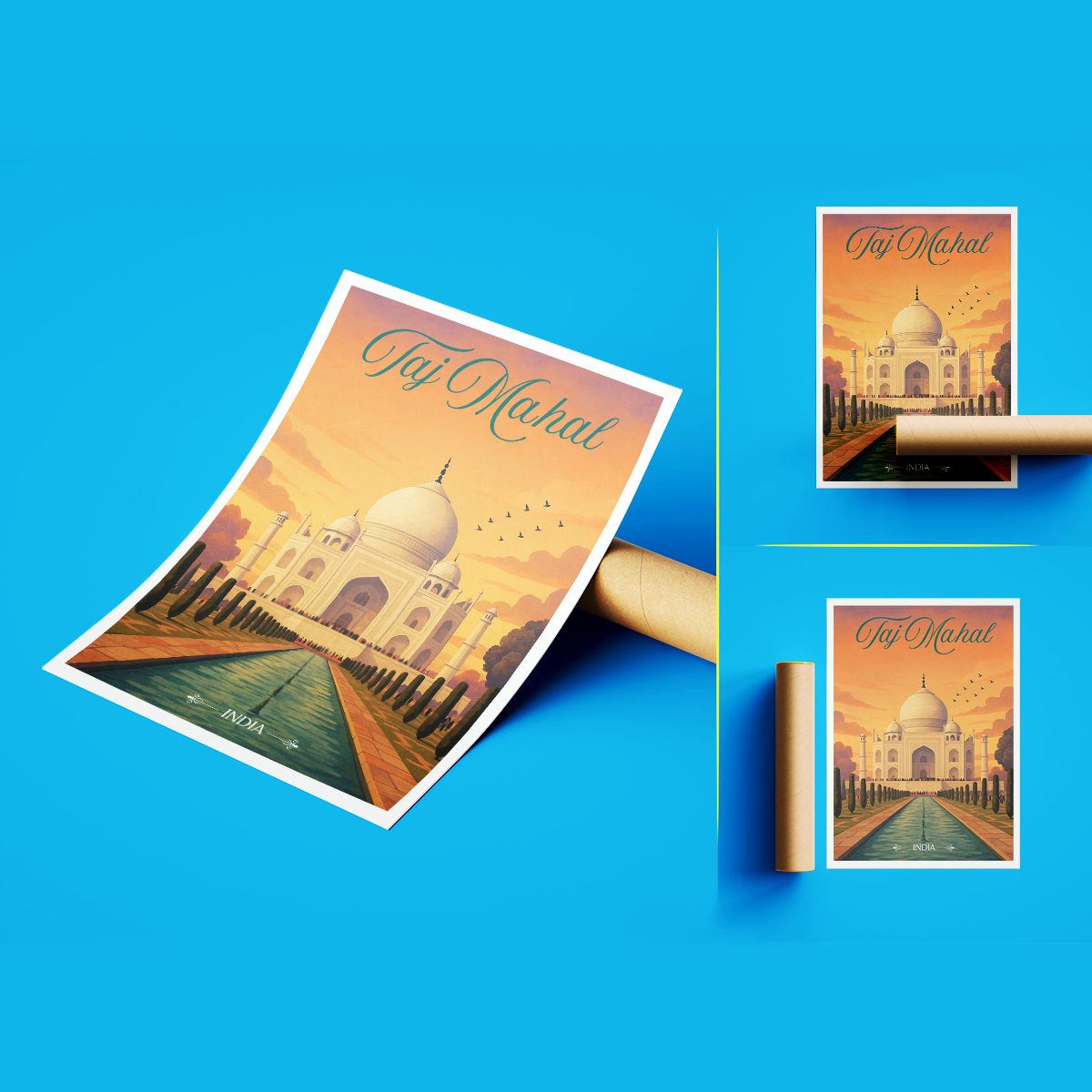 Taj Mahal Love Monument - Agra - Travel Wall Art Print Poster - Art Print - Travel Art Poster