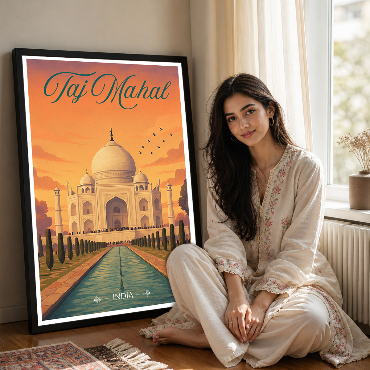 Taj Mahal Love Monument - Agra - Travel Wall Art Print Poster - Art Print - Travel Art Poster