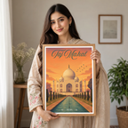 Taj Mahal Love Monument - Agra - Travel Wall Art Print Poster - Art Print - Travel Art Poster