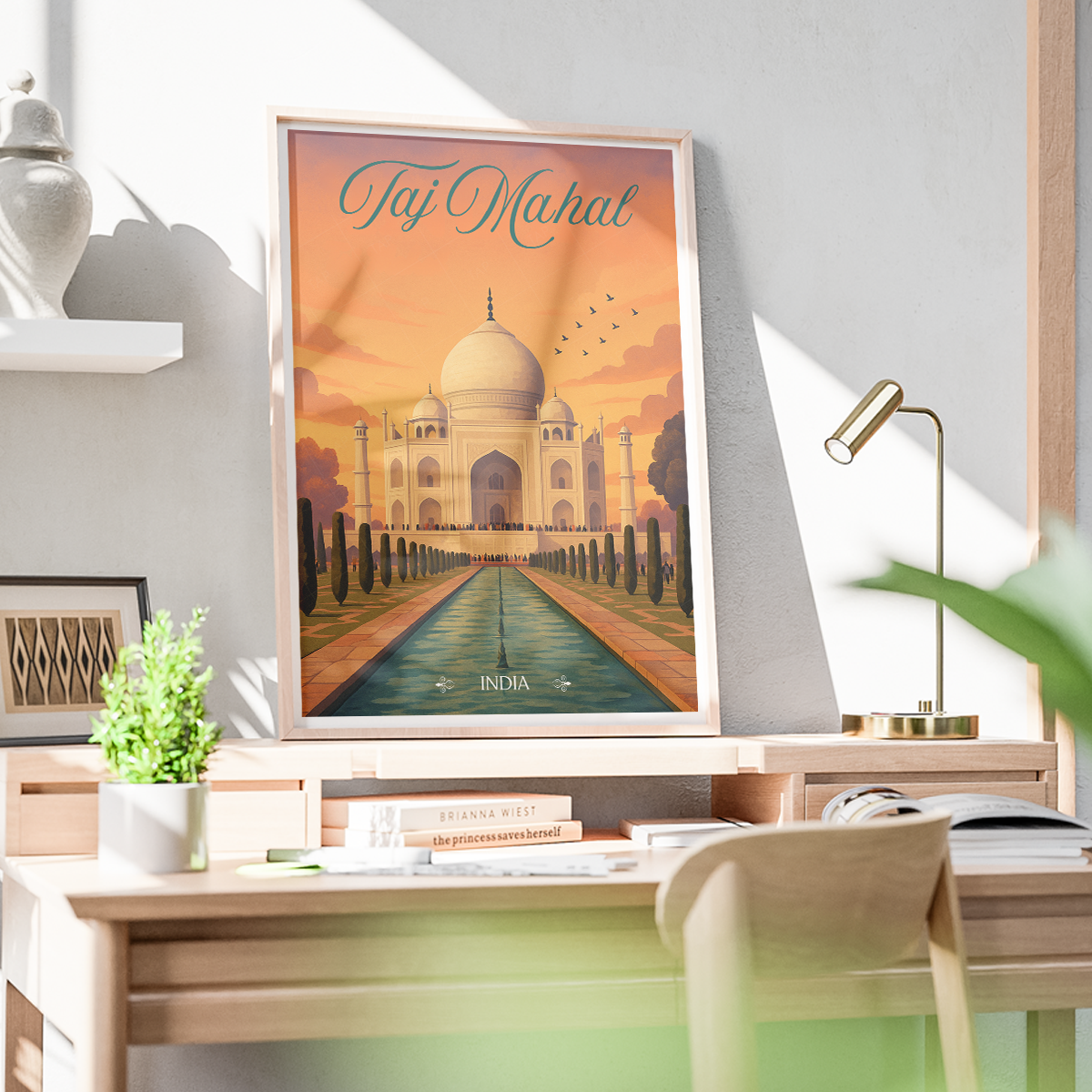 Taj Mahal Love Monument - Agra - Travel Wall Art Print Poster - Art Print - Travel Art Poster