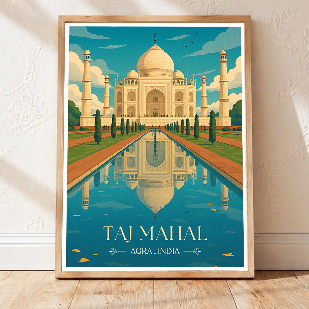 White Palace Taj Mahal - Agra - Travel Wall Art Print Poster - Art Print - Travel Art Poster