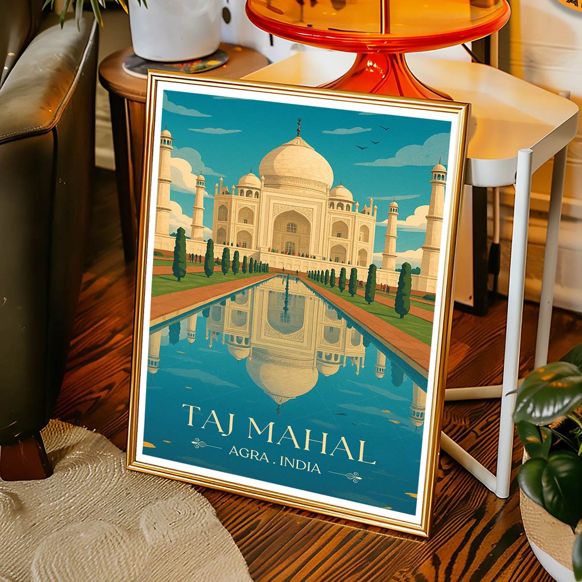 White Palace Taj Mahal - Agra - Travel Wall Art Print Poster - Art Print - Travel Art Poster