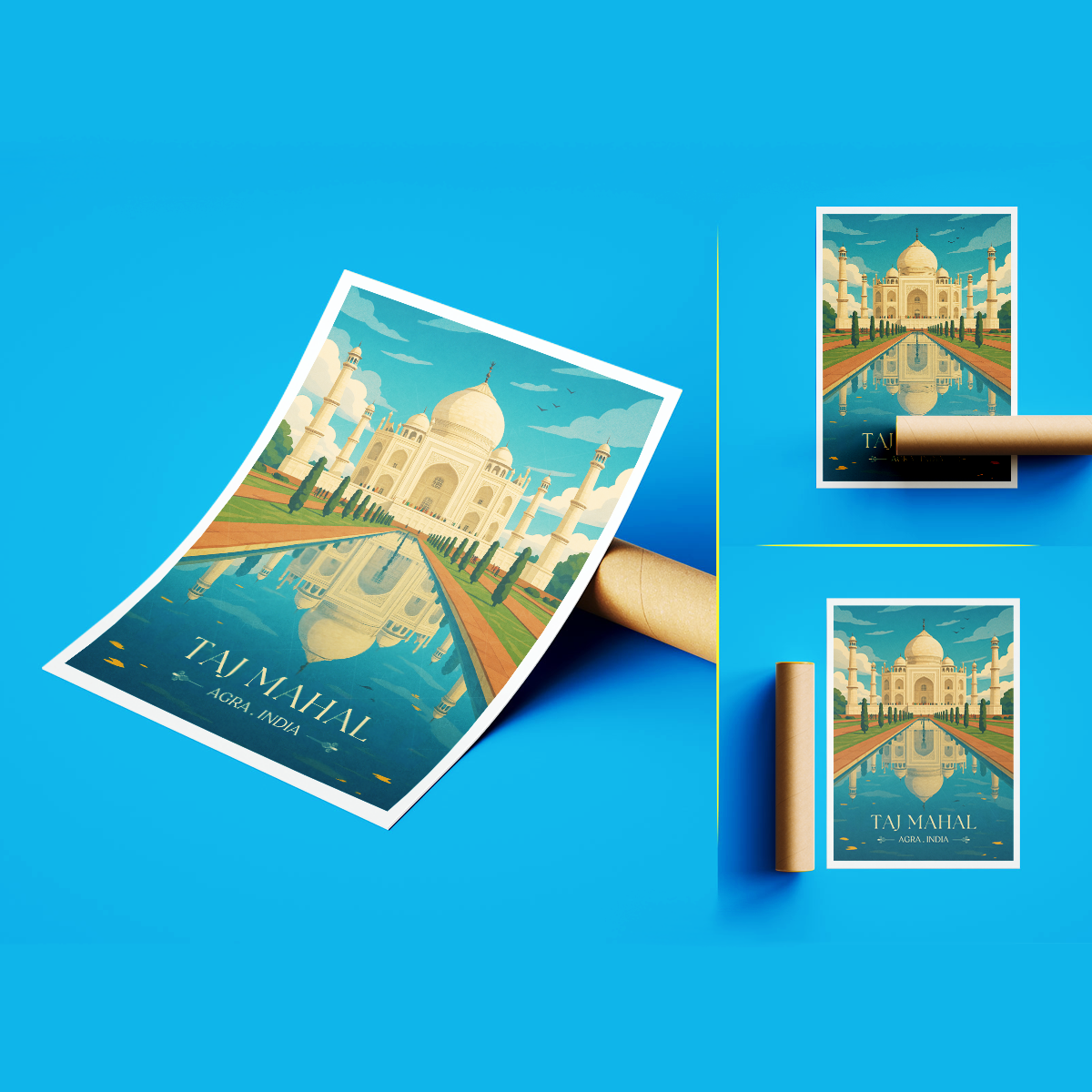 White Palace Taj Mahal - Agra - Travel Wall Art Print Poster - Art Print - Travel Art Poster