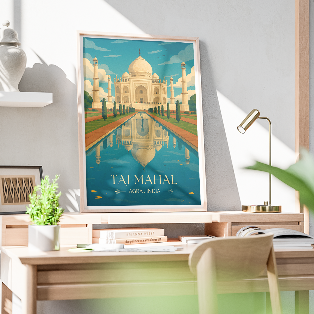 White Palace Taj Mahal - Agra - Travel Wall Art Print Poster - Art Print - Travel Art Poster
