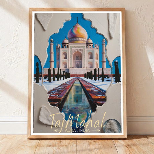 Taj Mahal - Agra - India - Travel Wall Art Print Poster - Art Print - Travel Art Poster
