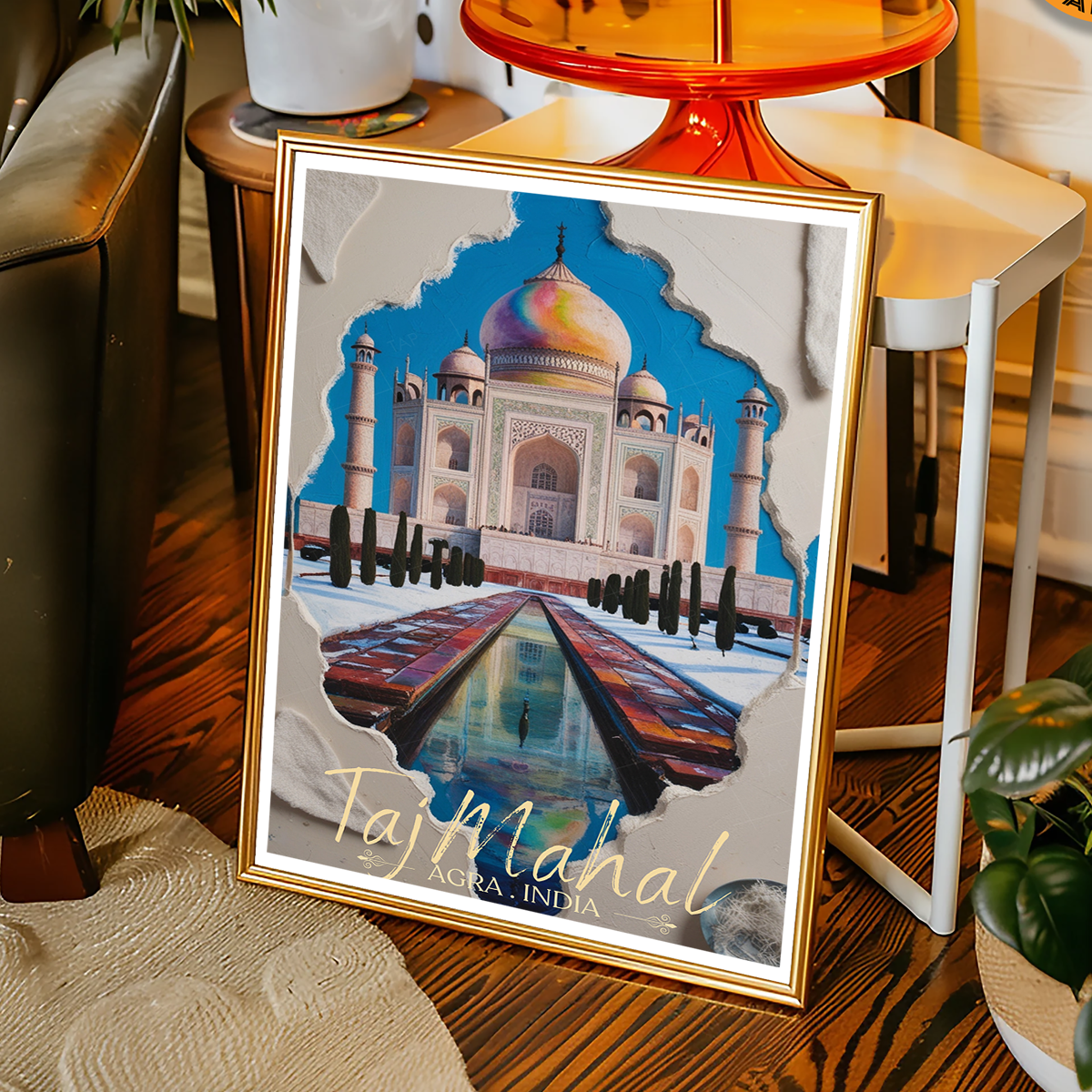 Taj Mahal - Agra - India - Travel Wall Art Print Poster - Art Print - Travel Art Poster