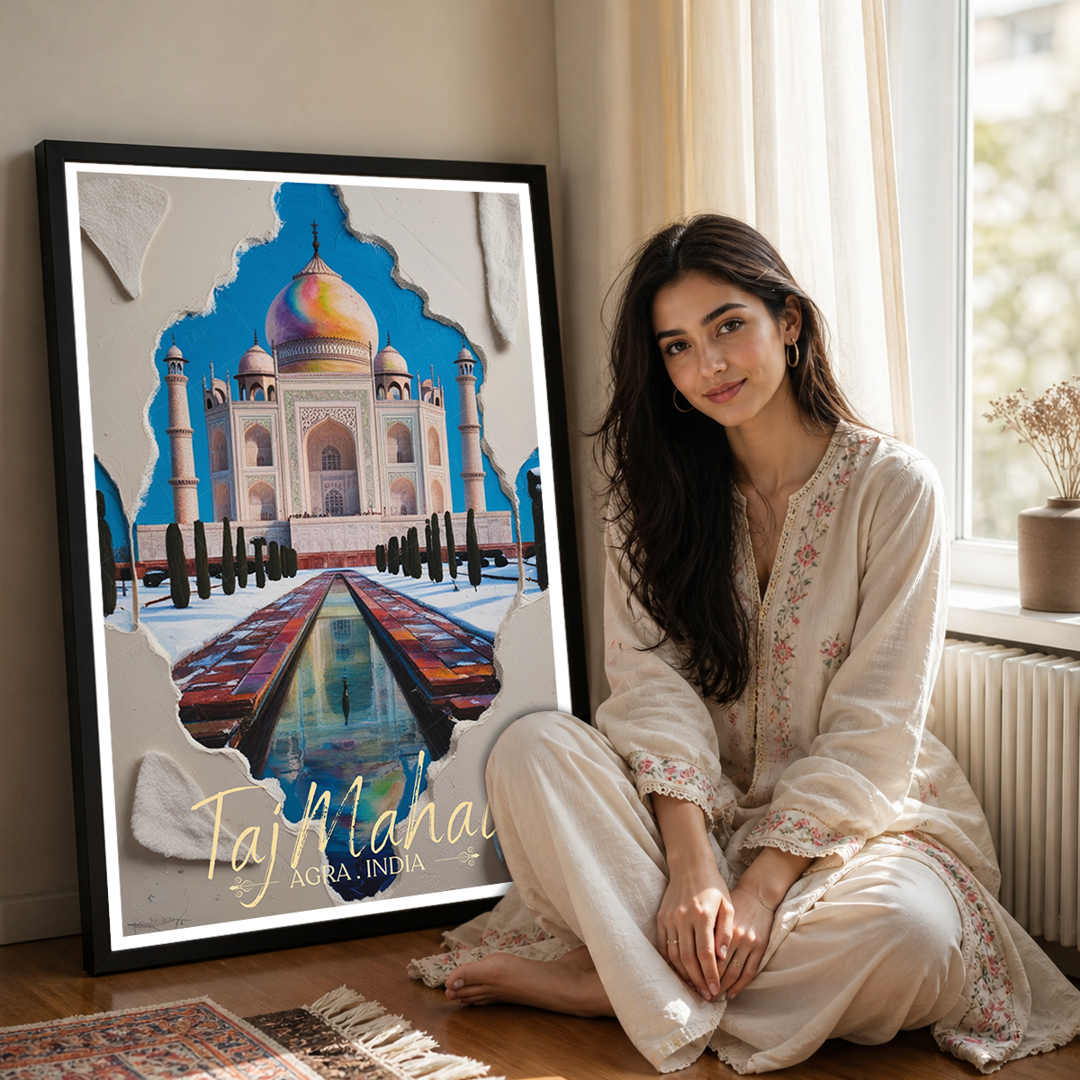Taj Mahal - Agra - India - Travel Wall Art Print Poster - Art Print - Travel Art Poster