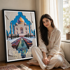 Taj Mahal - Agra - India - Travel Wall Art Print Poster - Art Print - Travel Art Poster