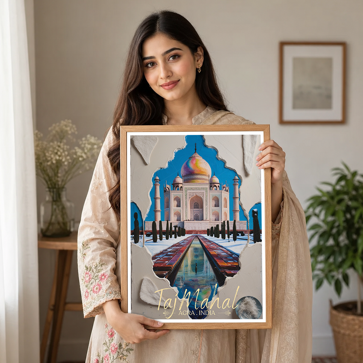 Taj Mahal - Agra - India - Travel Wall Art Print Poster - Art Print - Travel Art Poster