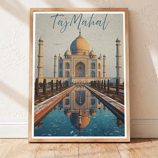 The Taj Mahal - Agra - Travel Wall Art Print Poster - Art Print - Travel Art Poster