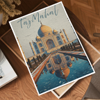 The Taj Mahal - Agra - Travel Wall Art Print Poster - Art Print - Travel Art Poster