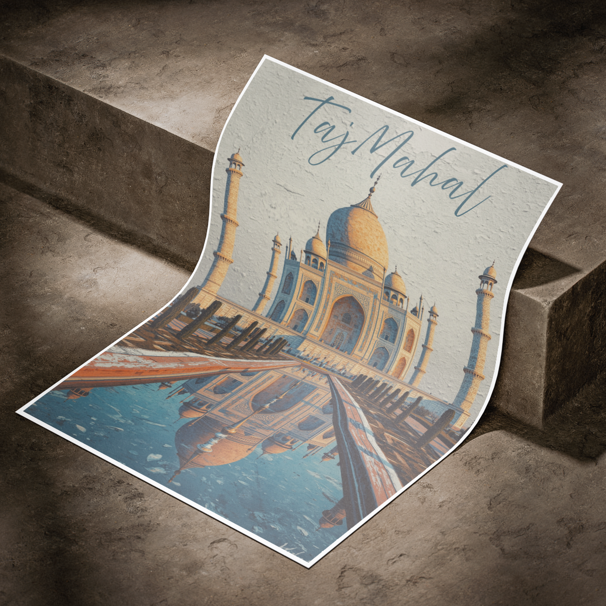 The Taj Mahal - Agra - Travel Wall Art Print Poster - Art Print - Travel Art Poster
