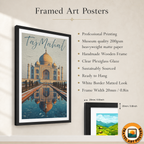 The Taj Mahal - Agra - Travel Wall Art Print Poster - Art Print - Travel Art Poster