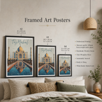 The Taj Mahal - Agra - Travel Wall Art Print Poster - Art Print - Travel Art Poster