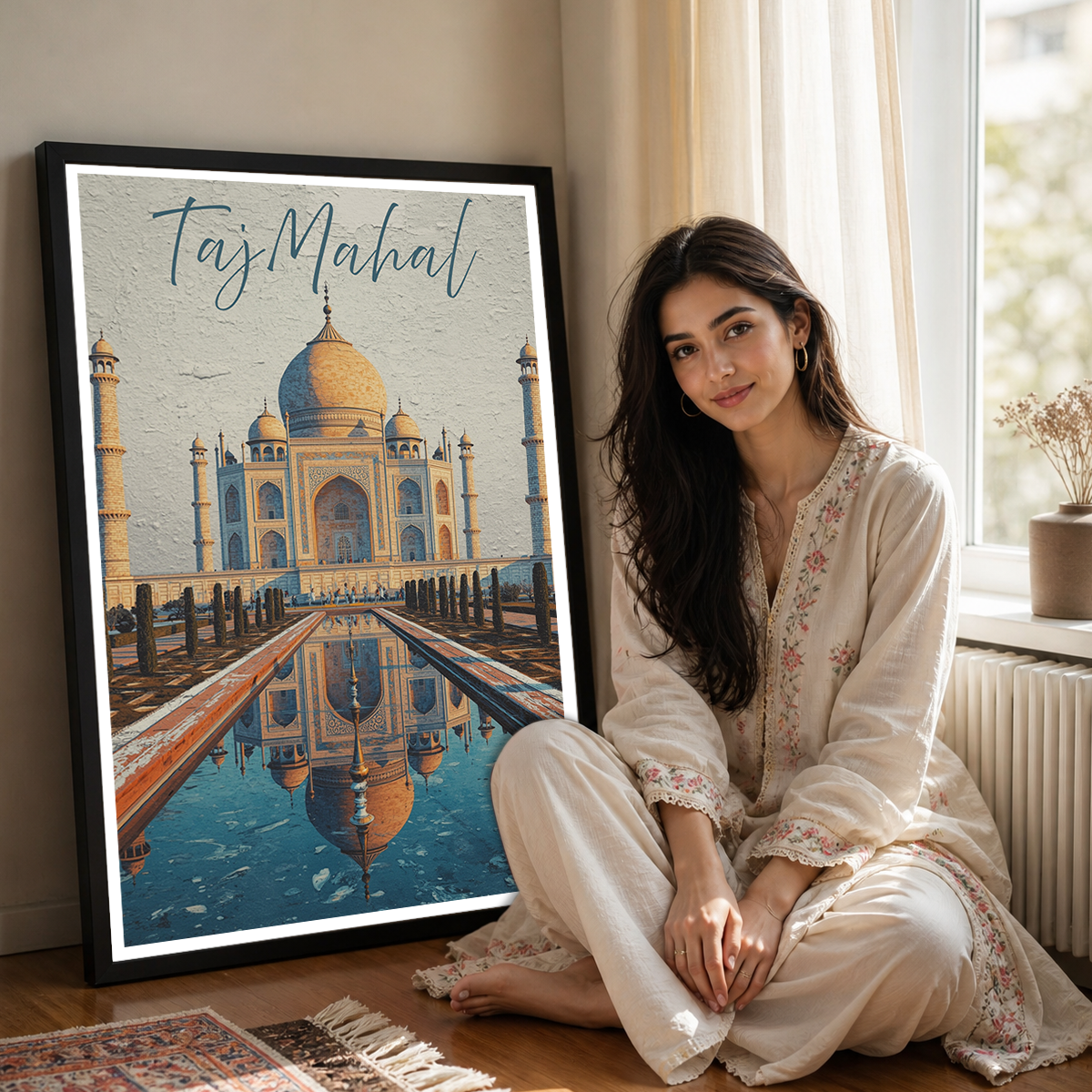 The Taj Mahal - Agra - Travel Wall Art Print Poster - Art Print - Travel Art Poster