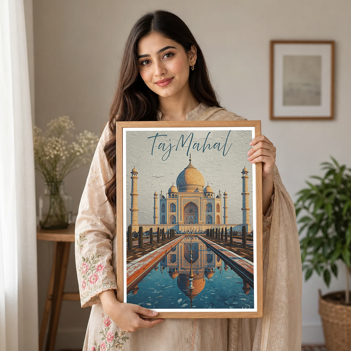 The Taj Mahal - Agra - Travel Wall Art Print Poster - Art Print - Travel Art Poster