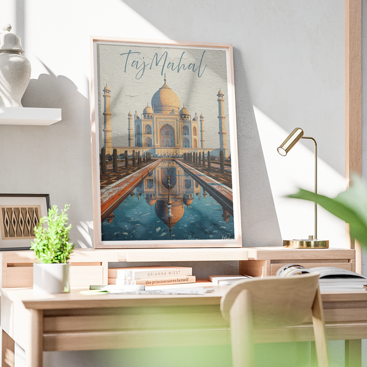 The Taj Mahal - Agra - Travel Wall Art Print Poster - Art Print - Travel Art Poster
