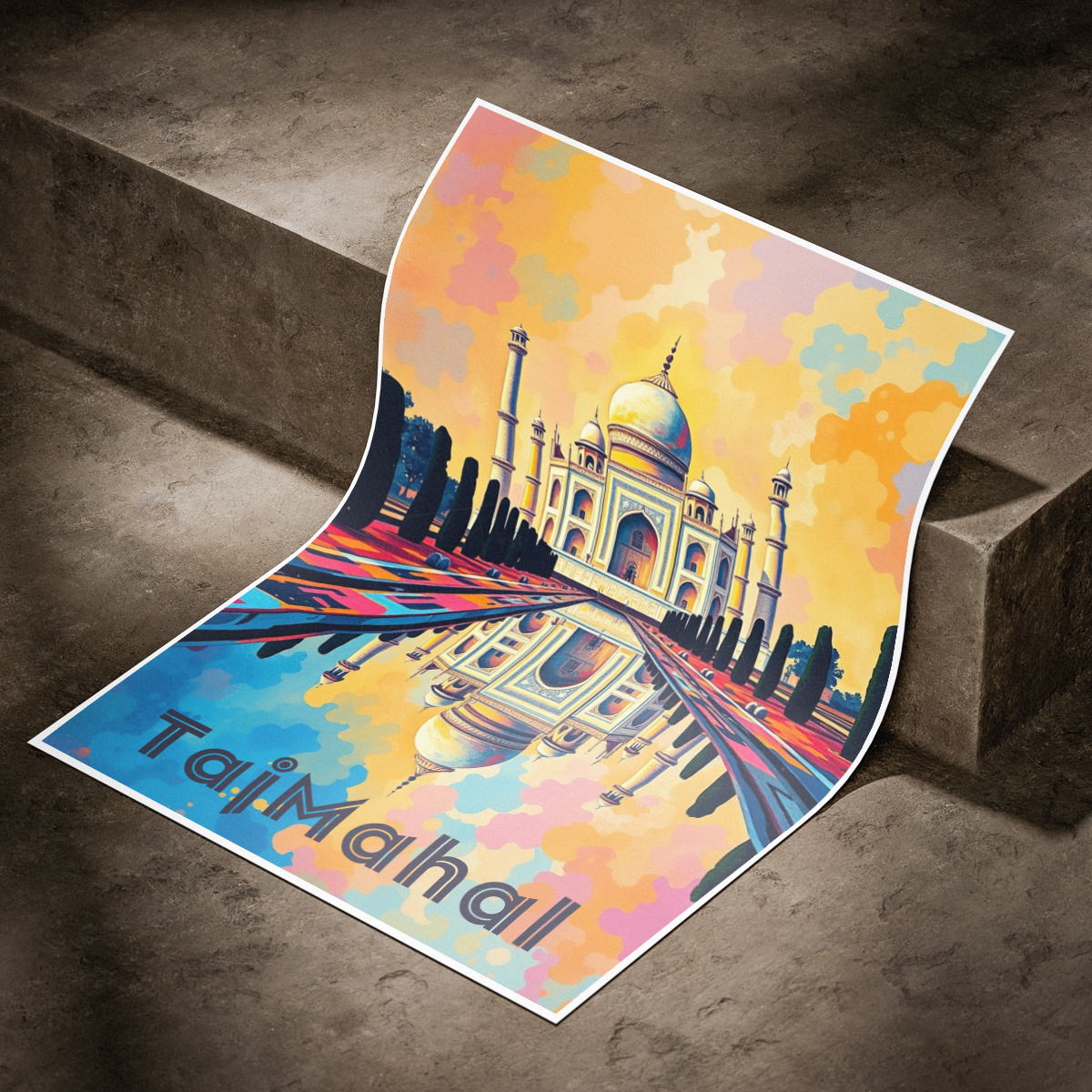 The Taj White Pearl - Agra - India - Travel Wall Art Print Poster - Art Print - Travel Art Poster