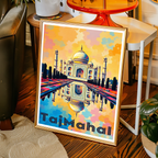 The Taj White Pearl - Agra - India - Travel Wall Art Print Poster - Art Print - Travel Art Poster