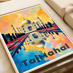 The Taj White Pearl - Agra - India - Travel Wall Art Print Poster - Art Print - Travel Art Poster