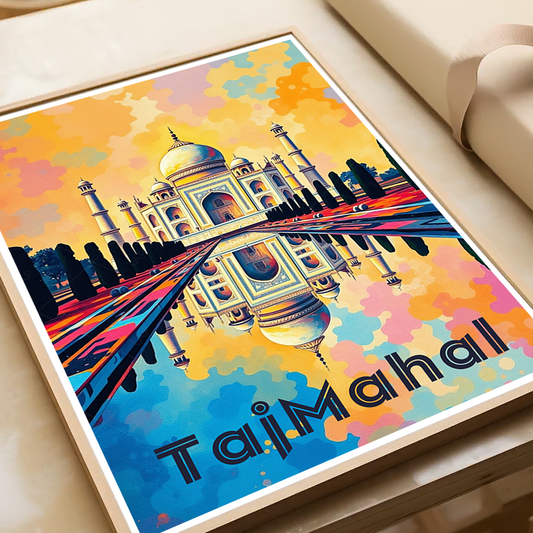 The Taj White Pearl - Agra - India - Travel Wall Art Print Poster - Art Print - Travel Art Poster