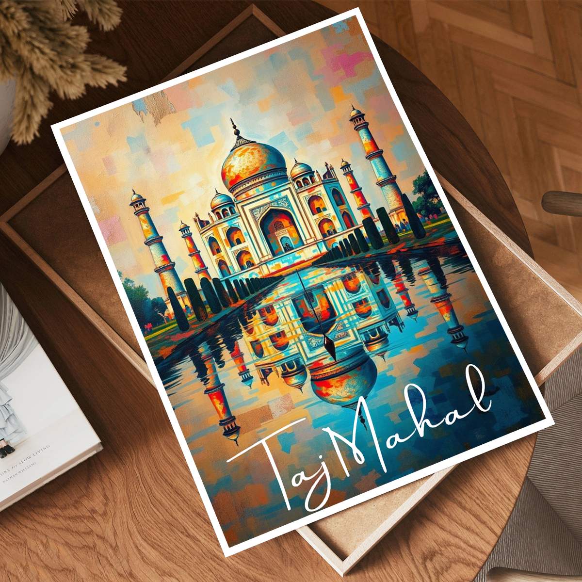 Beautiful Taj Mahal - Agra - India - Travel Wall Art Print Poster - Art Print - Travel Art Poster