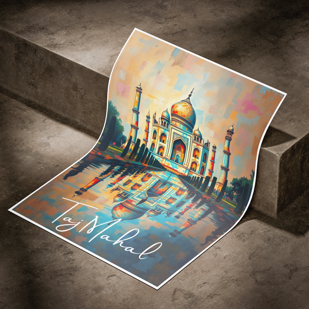 Beautiful Taj Mahal - Agra - India - Travel Wall Art Print Poster - Art Print - Travel Art Poster