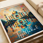 Beautiful Taj Mahal - Agra - India - Travel Wall Art Print Poster - Art Print - Travel Art Poster