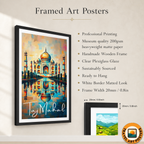 Beautiful Taj Mahal - Agra - India - Travel Wall Art Print Poster - Art Print - Travel Art Poster