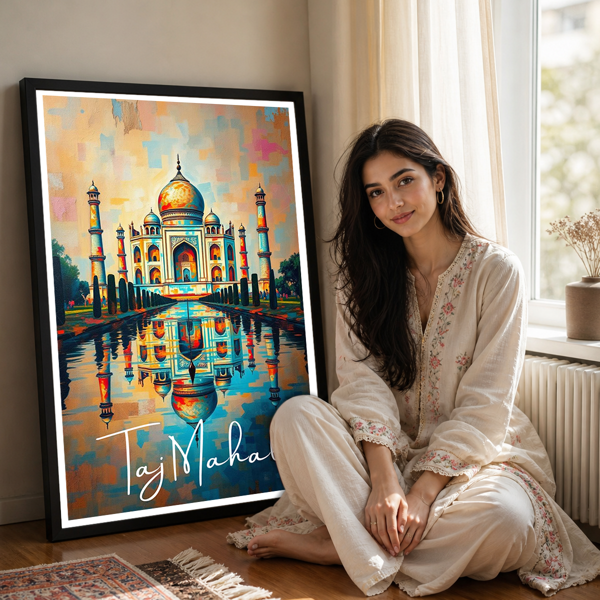 Beautiful Taj Mahal - Agra - India - Travel Wall Art Print Poster - Art Print - Travel Art Poster