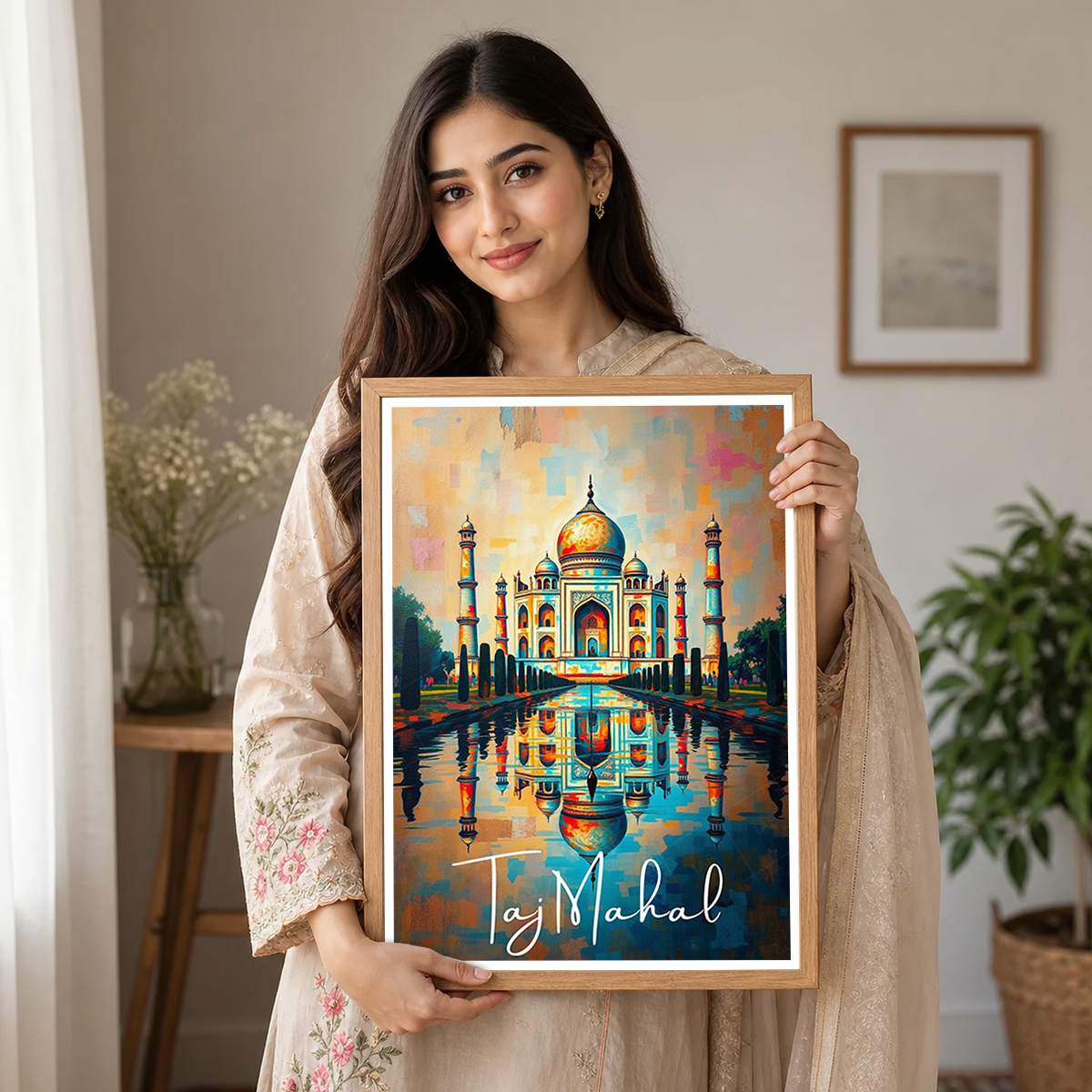 Beautiful Taj Mahal - Agra - India - Travel Wall Art Print Poster - Art Print - Travel Art Poster