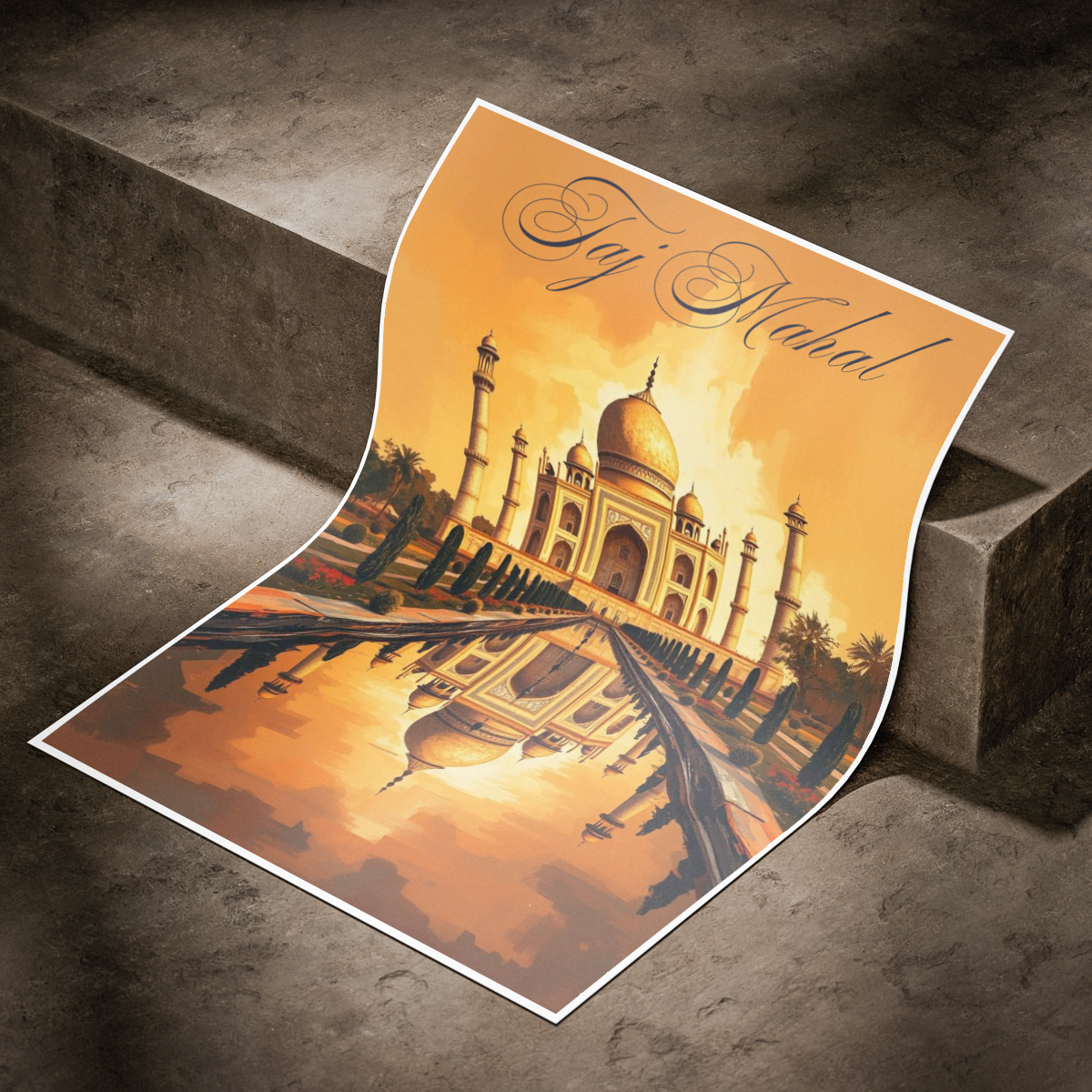 Love of Taj Mahal - Agra - India - Travel Wall Art Print Poster - Art Print - Travel Art Poster