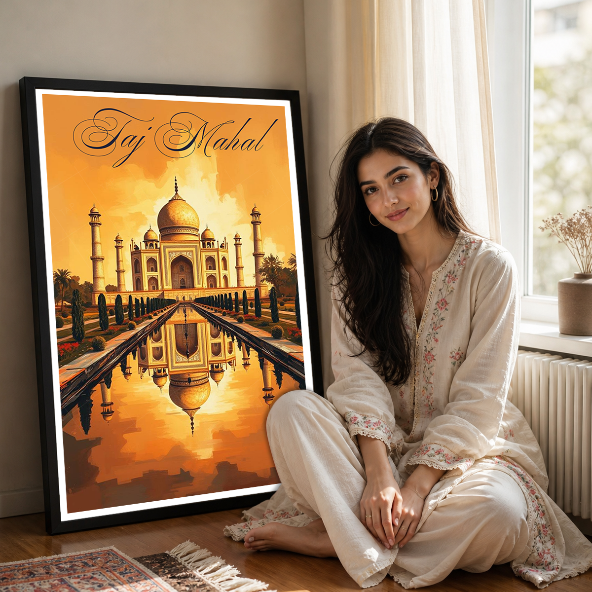 Love of Taj Mahal - Agra - India - Travel Wall Art Print Poster - Art Print - Travel Art Poster