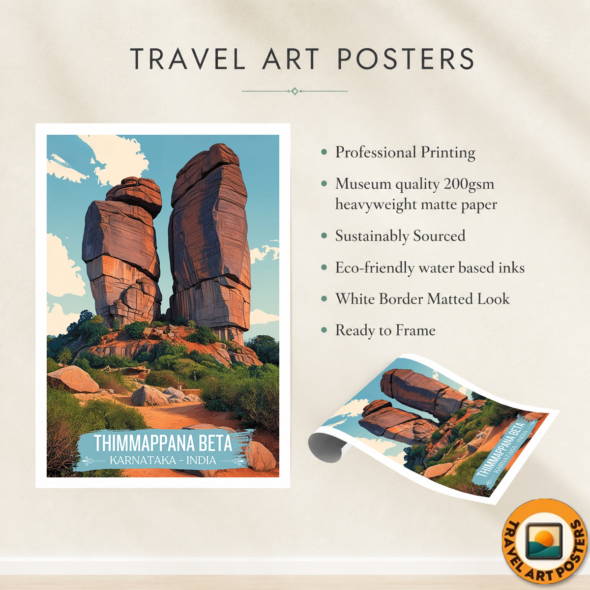 Thimmappana Beta - Karnataka - India - Travel Wall Art Print Poster - Art Print - Travel Art Poster