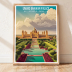 Umaid Bhawan Palace - Jodhpur - India - Travel Wall Art Print Poster - Art Print - Travel Art Poster