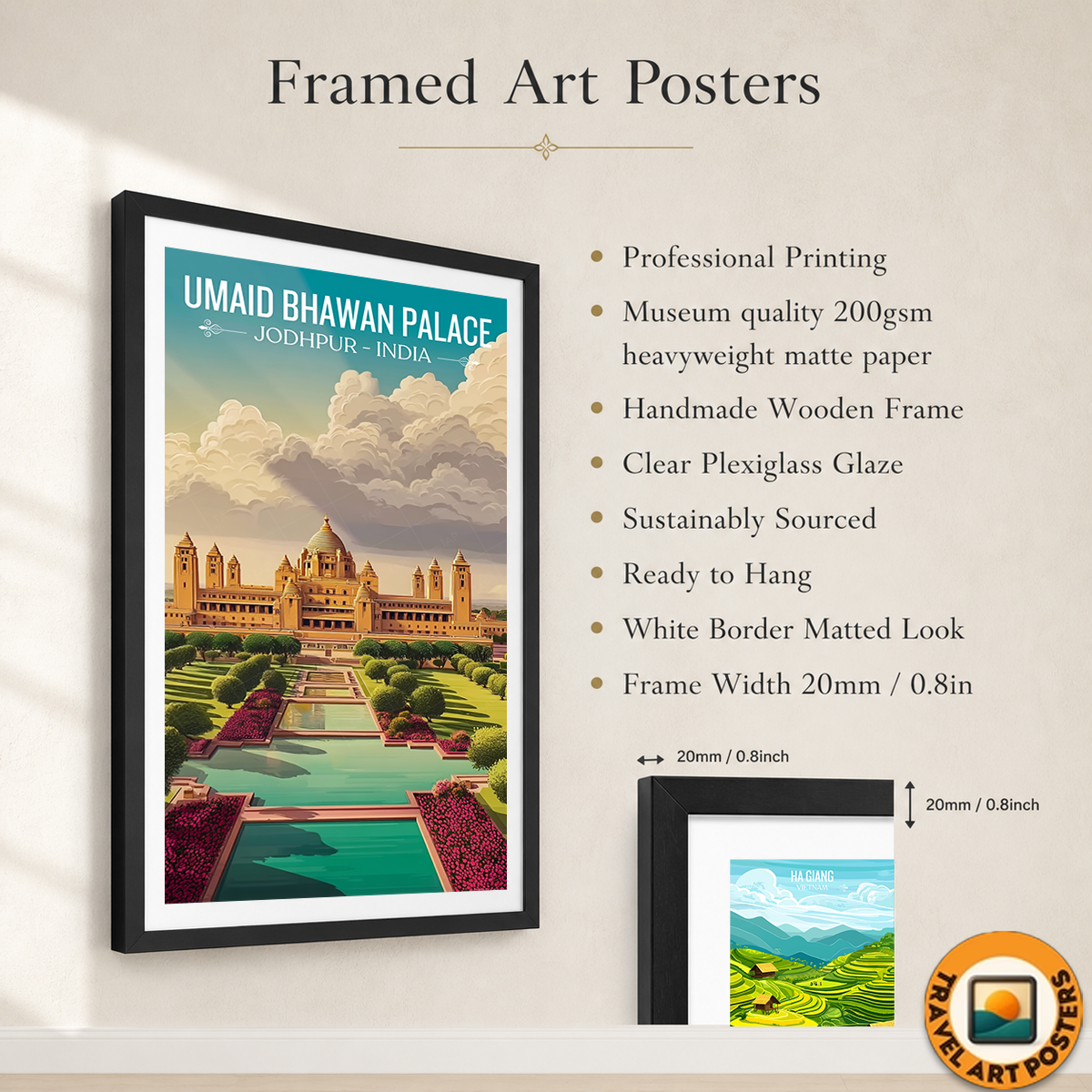 Umaid Bhawan Palace - Jodhpur - India - Travel Wall Art Print Poster - Art Print - Travel Art Poster