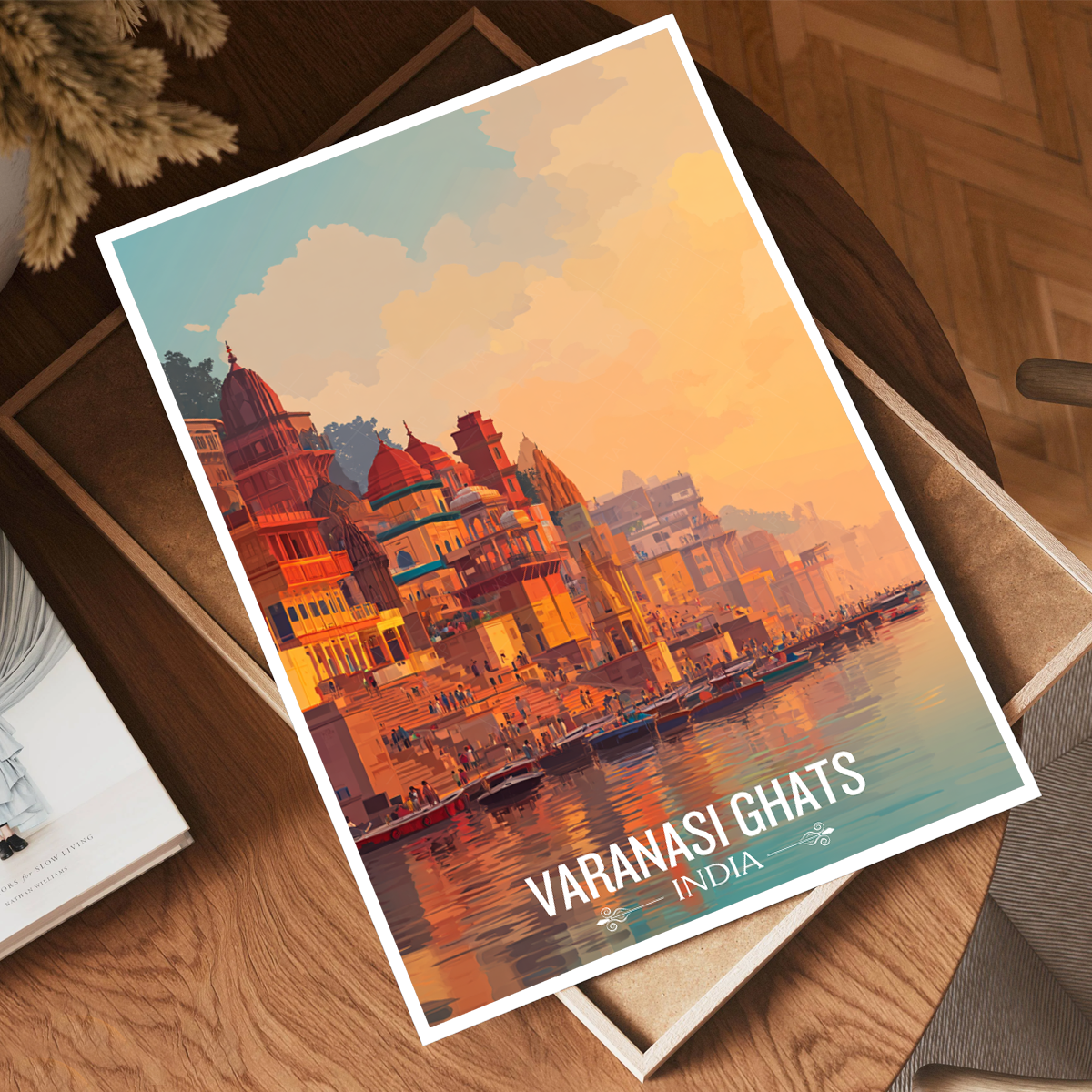 Varanasi Ghats - Uttar Paradesh - India - Travel Wall Art Print Poster - Art Print - Travel Art Poster