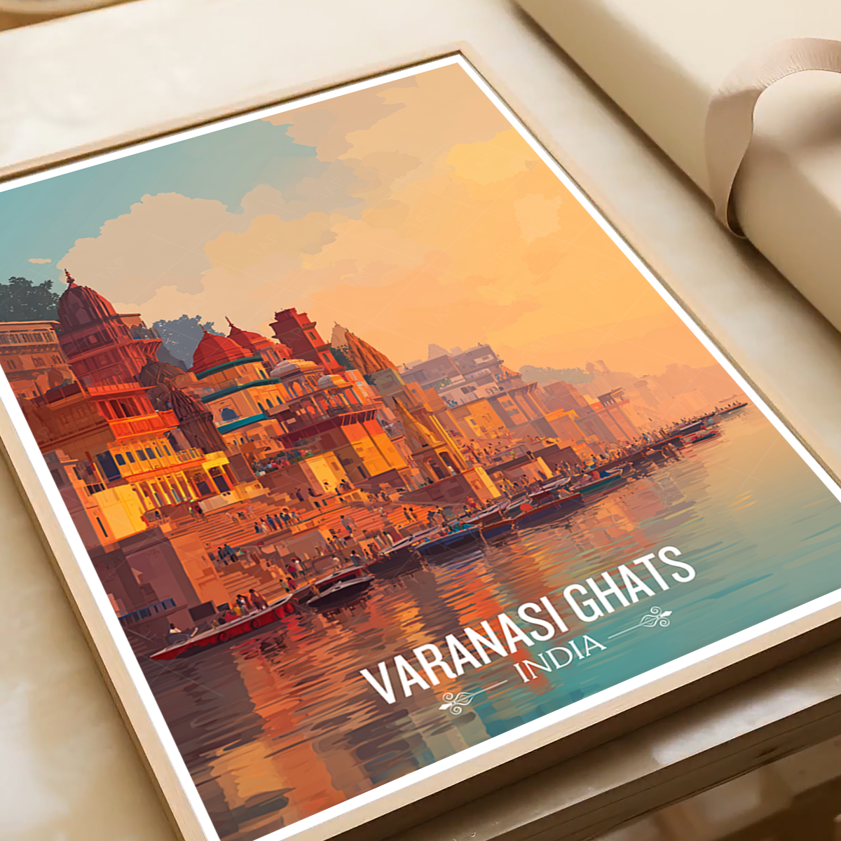 Varanasi Ghats - Uttar Paradesh - India - Travel Wall Art Print Poster - Art Print - Travel Art Poster