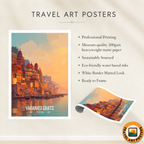 Varanasi Ghats - Uttar Paradesh - India - Travel Wall Art Print Poster - Art Print - Travel Art Poster