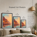 Varanasi Ghats - Uttar Paradesh - India - Travel Wall Art Print Poster - Art Print - Travel Art Poster