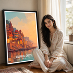 Varanasi Ghats - Uttar Paradesh - India - Travel Wall Art Print Poster - Art Print - Travel Art Poster